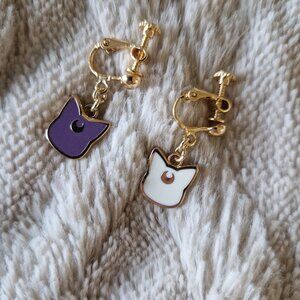 Gold and purple Sailor Moon clip-on earrings #SailorMoon #cosplay